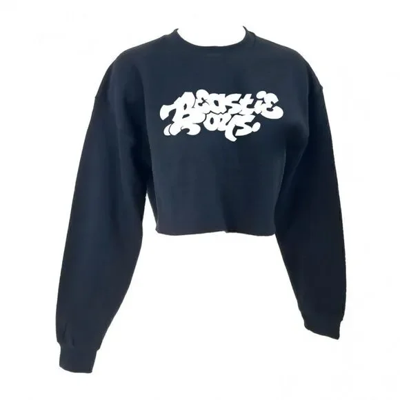 BEASTIE BOYS "Cropped" Crop Top Long Sleeve Crewneck Sweatshirt - rock rap tee - Picture 2 of 5